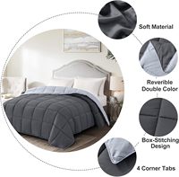 Couette matelassée moderne en microfibre taille Queen, légère, sans grumeaux, lavable, toutes saisons, douce, respirante, réversible