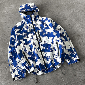 Wholesale Custom <strong>Waterproof</strong> Rain Outdoor Shell <strong>Light</strong> Polyester Nylon Casual Winter Oversized Zipper Bomber Hooded Men <strong>Jackets</strong> - Product Image 1