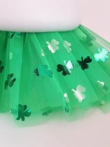 Disfraz de Carnaval Irlandés para Mujer y Niña, Falda Mini de Organza Verde Suave y Abultada, Día de San Patricio, Irlanda - Product Image 4