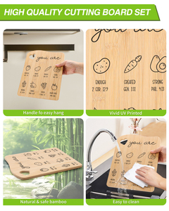 Ensemble de planches à découper en bambou Christian avec 3 spatules en bois gravées, planche à charcuterie ondulée avec verset biblique, ensemble de cadeaux d'ustensiles de cuisine - Product Image 3