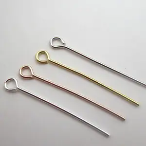 A2032 high quality s925 sterling silver pin 9 shape round gold silver jewelry making findings