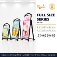 Affichage numérique à haute luminosité alimenté par batterie, kiosque publicitaire mobile portable de 43 à 49 pouces pour centre commercial