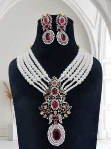 Factory Fashion <b>Crystal</b> Necklace Chunky Statement Zinc Alloy Strand Chain for Anniversary <b>Beads</b> Mala for Engagement Anniversary - Product Image 6