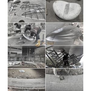 Escultura de Acero Inoxidable con Superficie de Espejo, Estilo Art Deco, para Ingeniería Paisajística, ANW1940 - Product Image 4