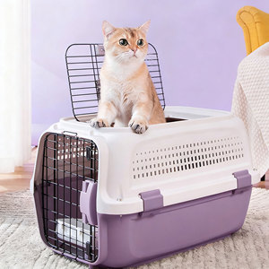 <span class=keywords><strong>Cage</strong></span> de compagnie aérienne pour chat approuvée par la compagnie aérienne avec poignée en pp avec bol suspendu - Product Image 1