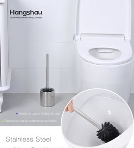 Juego de escobilla y soporte para inodoro, escobilla para inodoro para baño con Caddy, cepillos de limpieza <span class=keywords><strong>antigoteo</strong></span> para inodoro, acero inoxidable brillante - Product Image 2