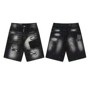 Shorts vaqueros vintage desgastados de corte alto para hombre y mujer, estilo casual DSQUARED, versión holgada - Product Image 2