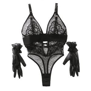 Sexy Body <span class=keywords><strong>nero</strong></span> da donna Skinny Wave Dot in pizzo con giunzione in pizzo ricamo <span class=keywords><strong>Lingerie</strong></span> un pezzo Body Shaper <span class=keywords><strong>Top</strong></span> pagliaccetto <span class=keywords><strong>Lingerie</strong></span> - Product Image 5