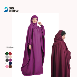 Mjjsk Moslim Gebedsjurk Meisjes Lange Mouw Abaya met Hijab Casual
