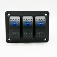 Panneau d'interrupteurs à bascule en aluminium DC12V 20A avec LED bleue 1/2/3/4/5/6/8 gangs pour Yacht, VR, Camion, Moto, Véhicules tout-terrain