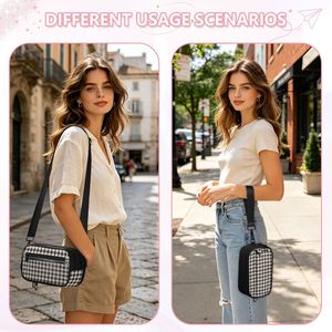 Nuevo Bolso Bandolera Transparente de PVC con Diseño Clásico a Cuadros, Ligero y Portátil, con Cierre de Cremallera y Correa para el Hombro - Product Image 6