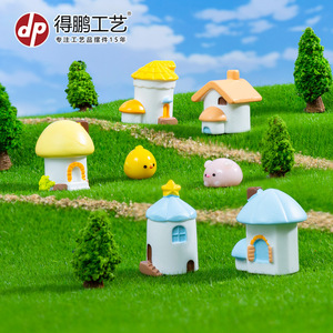 Casa de Verano en Miniatura, Manualidades de Resina, Adorno de Escritorio DIY, Decoraciones de Estilo de Dibujos Animados - Product Image 4