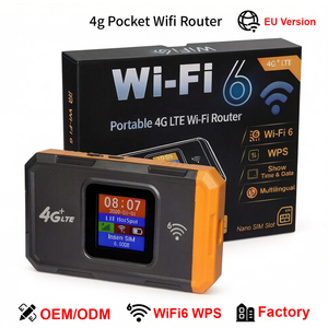 Routeur WiFi6 portable <span class=keywords><strong>4G</strong></span> avec carte SIM, batterie 3000 mAh, double bande, pare-feu et QoS pour les voyages - Product Image 1
