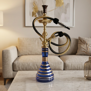 Chicha Farida Cleo Gold Egyptian Luxury Lacquer Mini en laiton massif avec base en verre – Ensemble complet - Product Image 6