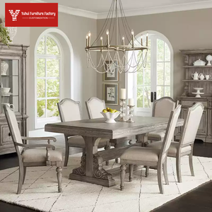 <span class=keywords><strong>Tavolo</strong></span> da Pranzo in Legno Massello Stile Rurale Americano, Finitura Anticata, Intagliato, <span class=keywords><strong>Rettangolare</strong></span>, in Legno Cerato Bianco, con Set di Sedie - Product Image 5