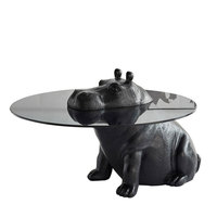 Prix d'usine Table à thé ronde au design créatif Maison moderne Villa Salon Meubles d'hôtel Table basse en verre trempé