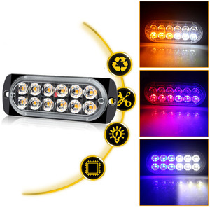 Yosovlamp Car LED luces laterales 12LED luces de advertencia intermitentes 12-24V luces de advertencia específicas para camiones - Product Image 3
