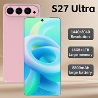 Smartphone S27 Ultra 5G, écran LCD 7,3 pouces 120 Hz, Android 15, processeur Deca Core, double SIM, 16 Go de RAM, 1 To de ROM, appareil photo 108 MP, batterie 8800 mAh