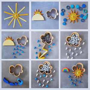 Blocs en bois arc-en-ciel pour enfants Montessori Home Toddler Activities Loose Parts Play Materials Waldorf Toys Children's Constructor - Product Image 6