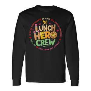 Camiseta de manga larga Lunch Hero Crew, regalo para los trabajadores de la cafetería escolar - Product Image 1