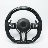   Volant en fibre de carbone avec LED, éclairage de changement de vitesse OLED, points de pression bleus M1 M2, compatible avec les séries 3, 5, X1, X3, X5, X6, amélioration des performances