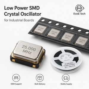 Oscillateur à cristal SMD 25 MHz 1,8 V 25 ppm à très faible consommation, blindé métallique 4 pads, pour montage en surface, pour cartes de contrôle MCU industrielles, rapide - Product Image 6