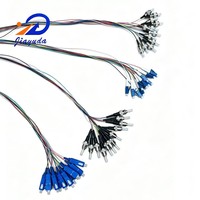 Paquete de 12 Fibras Ópticas Elite, Pigtail OM3 Multimodo 50/125um, Coloridas, 12 Colores Seleccionables, LC SC ST FC, para ODF