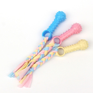 Jouets en corde de caoutchouc pour animaux de compagnie, couleurs mélangées, durables, à mâcher, pour chiens et chats, jouets qui couinent, fournitures de jeu ZL2243 - Product Image 4