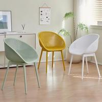 Fauteuil en plastique jaune moderne, minimaliste, tout-en-un, avec dossier ajouré en maille, pour usage intérieur/extérieur décontracté, vente en gros