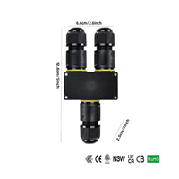 Connecteurs étanches en cuivre de type Y à 2 broches mâle/femelle IP68 sans outil pour éclairage LED