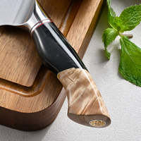 Couteau de Chef Japonais Gyuto 8 Pouces en Acier Damas VG10 Ultra Tranchant avec Manche en Bois Stabilisé et Résine
