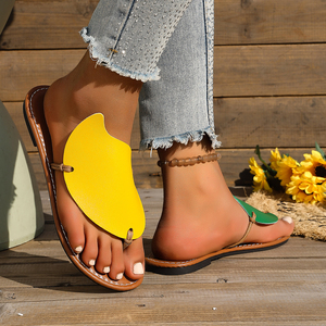 Sandalias de Dedo Bajas Bicolor para <span class=keywords><strong>Mujer</strong></span> - Estilo Casual de Playa, Diseño Plano de Verano, Material de Malla Transpirable - Product Image 6
