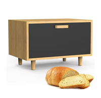Boîte de rangement pour pain en bambou grande capacité, moderne, avec fenêtre transparente, récipient alimentaire pour comptoir de cuisine, vente en gros, OEM, personnalisable