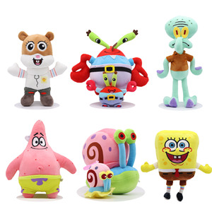 Peluche de 8 pouces de <span class=keywords><strong>Bob</strong></span> l'éponge, Pie Big Star Octopus Brother, Crabe Boss de la série dessin animé, figurine de jeu de la ville - Product Image 1