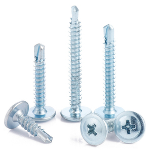 Paquete de 10 tornillos autorroscantes de acero inoxidable 304/410, métricos, azul-plateado, M4.2 M4.8, para chapa metálica - Product Image 2