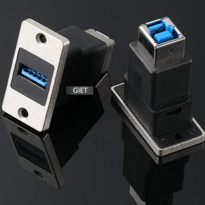GIET Adaptateur coupleur d'extension USB 3.0 A vers USB 3.0 B rectangulaire à visser sur châssis, en alliage de zinc, sans <span class=keywords><strong>soudure</strong></span> - Product Image 1