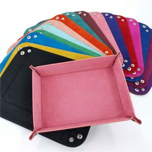 Bandeja de Almacenamiento Plegable de PU Creativa al por Mayor en Stock, Diseño Moderno y Sencillo, Vaso y Caja para Dados para Organización de Escritorio - Product Image 1