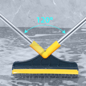 Brosse de nettoyage 2-en-1 pour sols et tapis, pivotante et amovible, avec long manche, pour salle de bain et usage domestique - Product Image 6