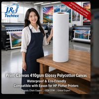 Lienzo para Impresión de 410 g/m², Brillante, de Polialgodón, Impermeable y Ecológico, Compatible con Impresoras Epson y HP Plotter