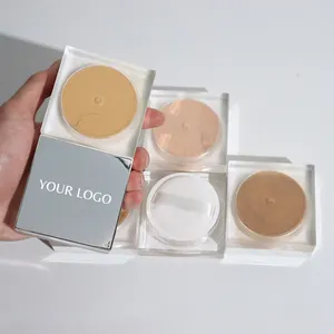 Bulk face makeup vegan matte loose setting powder private label oil control silvery loose setting powder logo personalizzato