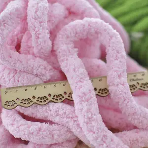 Wholesale Price DIY Kit Blanket Yarn Polyester Thick Chunky Yarn Chenille Hand Knitting