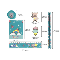 Stickers de papeterie fantaisie enfants, stylo pour carnet de notes personnalisé, Design licorne mignon Kawaii, ensemble de papeterie