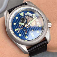 Montre squelette Tandorio Deep Sea NH35A Auto 40mm saphir 200M étanche date 3.8mm couronne