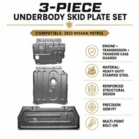 Kit de 3 Pièces de Protection Inférieure pour Moteur, Transmission et Boîte de Vitesses, Remplacement pour Nissan Patrol Y62 SUV Pleine Taille 2023, en Acier Estampé
