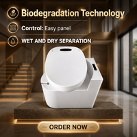 Toilettes de compostage intelligentes modernes, toilettes biodégradables avec agitation et ventilation automatiques
