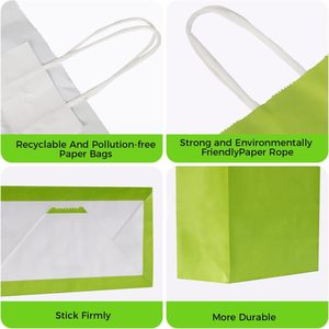 Bán buôn cầu vồng màu giấy Túi Quà Tặng với xử lý tái sử dụng Đảng ủng hộ Túi Boutique bao bì bán lẻ - Product Image 4