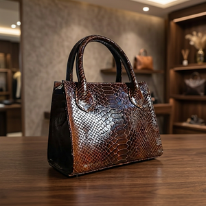 Bolsos de Mano de Cuero Genuino Ecológicos Hechos a Mano, Bolsos Casuales con Correa Cruzada y Cremallera Resistentes al Agua para Damas - Product Image 1