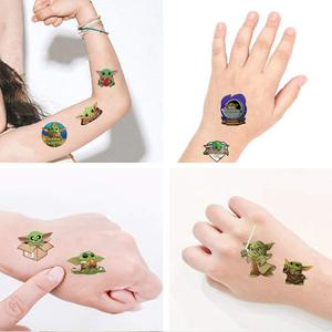 <span class=keywords><strong>Tatuaggi</strong></span> Temporanei a Tema Yoda per Feste di Compleanno e Baby Shower, Ecologici e Non Tossici, Premi Scolastici, Regali di Compleanno (12 Fogli) - Product Image 4