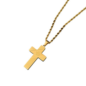 สร้อยคอแ<span class=keywords><strong>ฟ</strong></span>ชั่นผู้ชายสไตล์เรโทร ลายใบเมเปิ้ลและไม้กางเขน ทำจากสแตนเลส ดีไซน์เฉพาะกลุ่ม สไตล์ยุโรปและอเมริกา อุปกรณ์เสริมสุดอินเทรนด์ - Product Image 4
