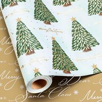 Papier d'emballage de Noël en feuille d'or, papier d'emballage cadeau de Noël imprimé sur mesure